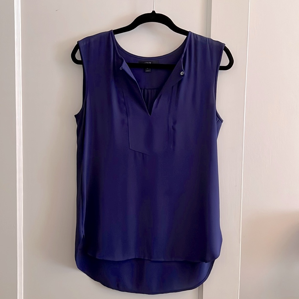 J Crew Purple/Blue drapey shell Size 2 business casual